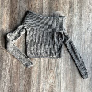 Edikted Charcoal Off-Shoulder Sweater